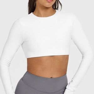 Oner Active White Long Sleeve Crop Top